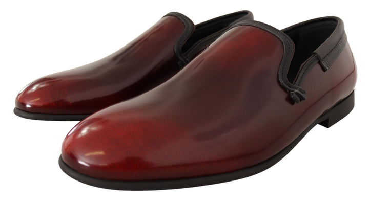 Men’s Dolce &amp; Gabbana Bordeaux Patent Leather Dress Loafers Shoes