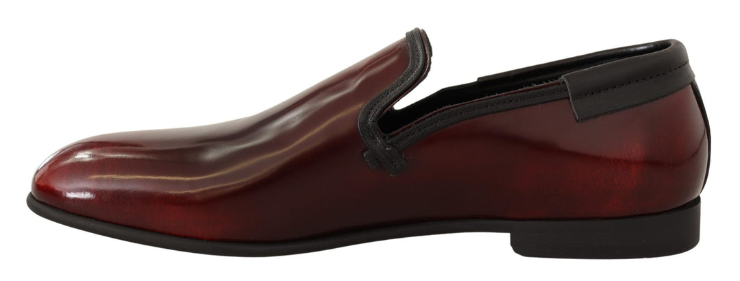 Men’s Dolce &amp; Gabbana Bordeaux Patent Leather Dress Loafers Shoes