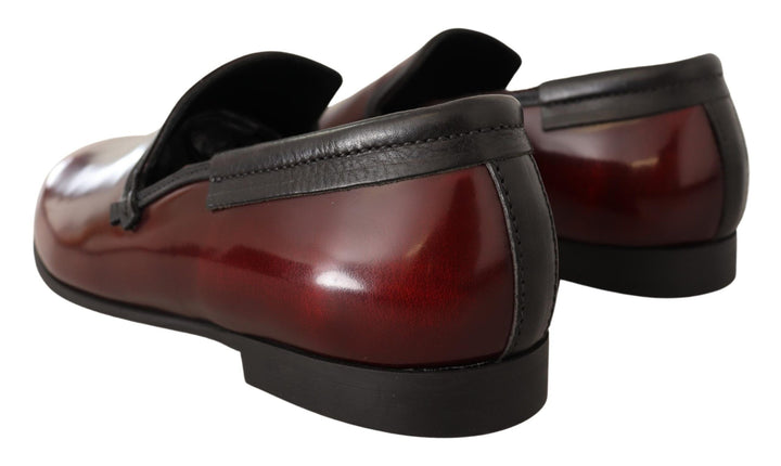 Men’s Dolce &amp; Gabbana Bordeaux Patent Leather Dress Loafers Shoes