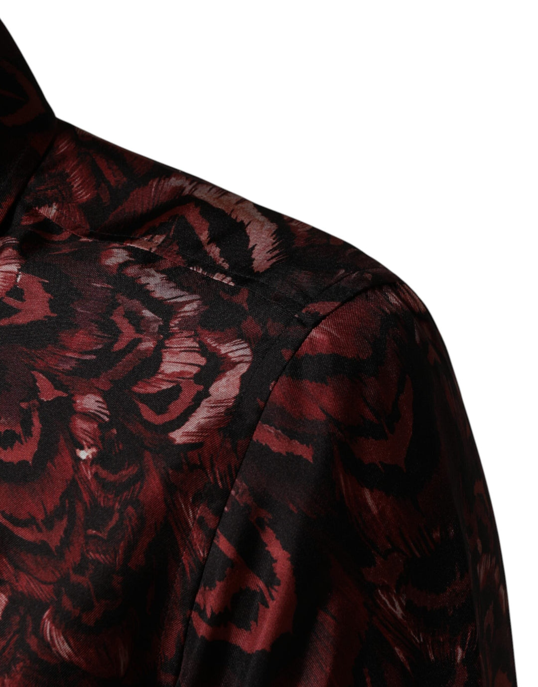 Men’s Dolce &amp; Gabbana Bordeaux Patterned Collared Men Dress Shirt