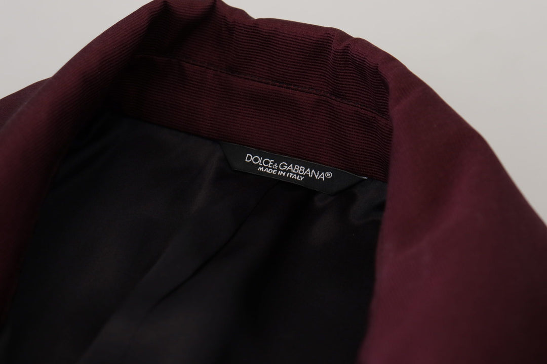 Men’s Dolce &amp; Gabbana Bordeaux Polyester Double Breasted Jacket