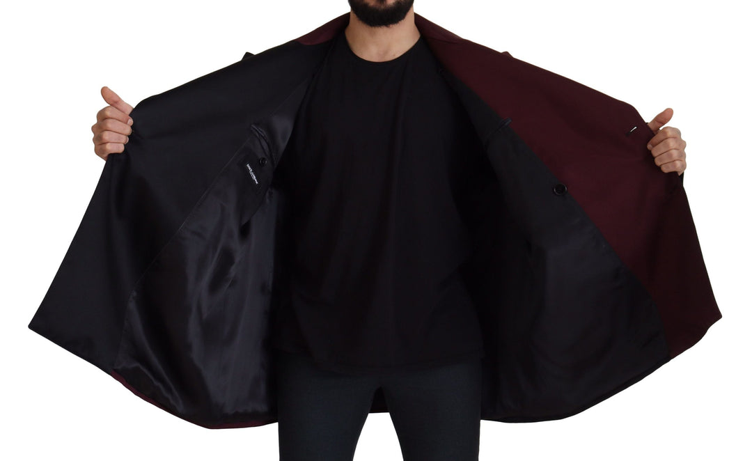 Men’s Dolce &amp; Gabbana Bordeaux Polyester Double Breasted Jacket