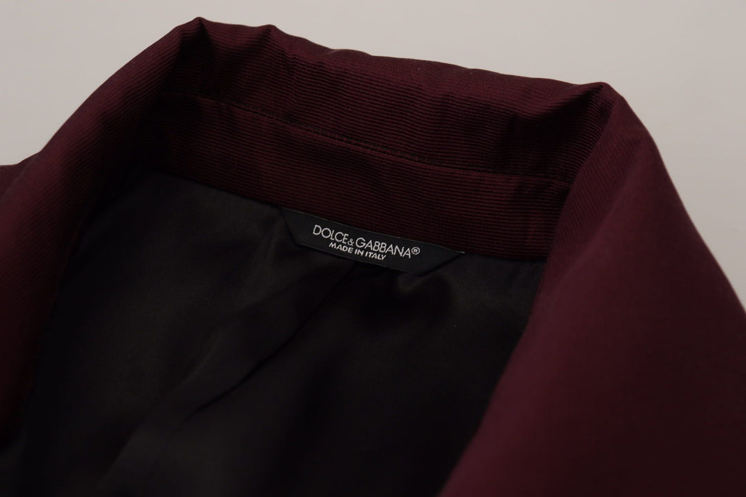 Men’s Dolce &amp; Gabbana Bordeaux Polyester Double Breasted Jacket
