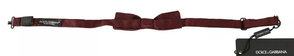 Men’s Dolce &amp; Gabbana Bordeaux Silk Floral Faille Adjustable Bow Tie