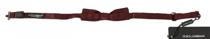 Men’s Dolce &amp; Gabbana Bordeaux Silk Floral Faille Adjustable Bow Tie