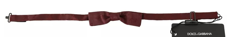 Men’s Dolce &amp; Gabbana Bordeaux Silk Floral Faille Adjustable Bow Tie