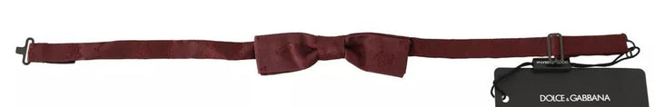 Men’s Dolce &amp; Gabbana Bordeaux Silk Floral Faille Adjustable Bow Tie