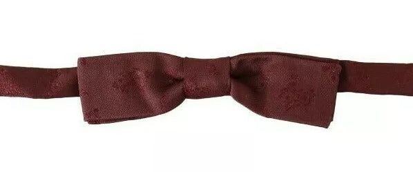 Men’s Dolce &amp; Gabbana Bordeaux Silk Floral Faille Adjustable Bow Tie
