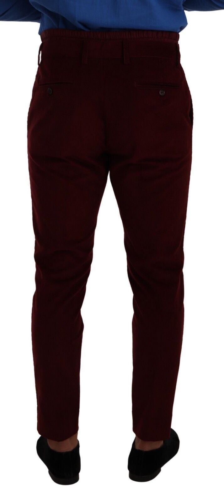 Men’s Dolce &amp; Gabbana Bordeaux Velvet Mens Formal Trouser Dress Pants