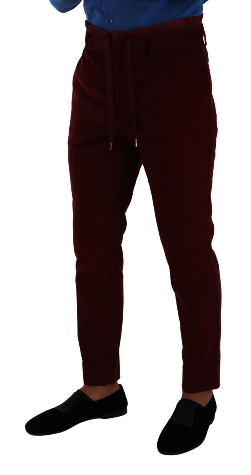 Men’s Dolce & Gabbana Bordeaux Velvet Mens Formal Trouser Dress Pants