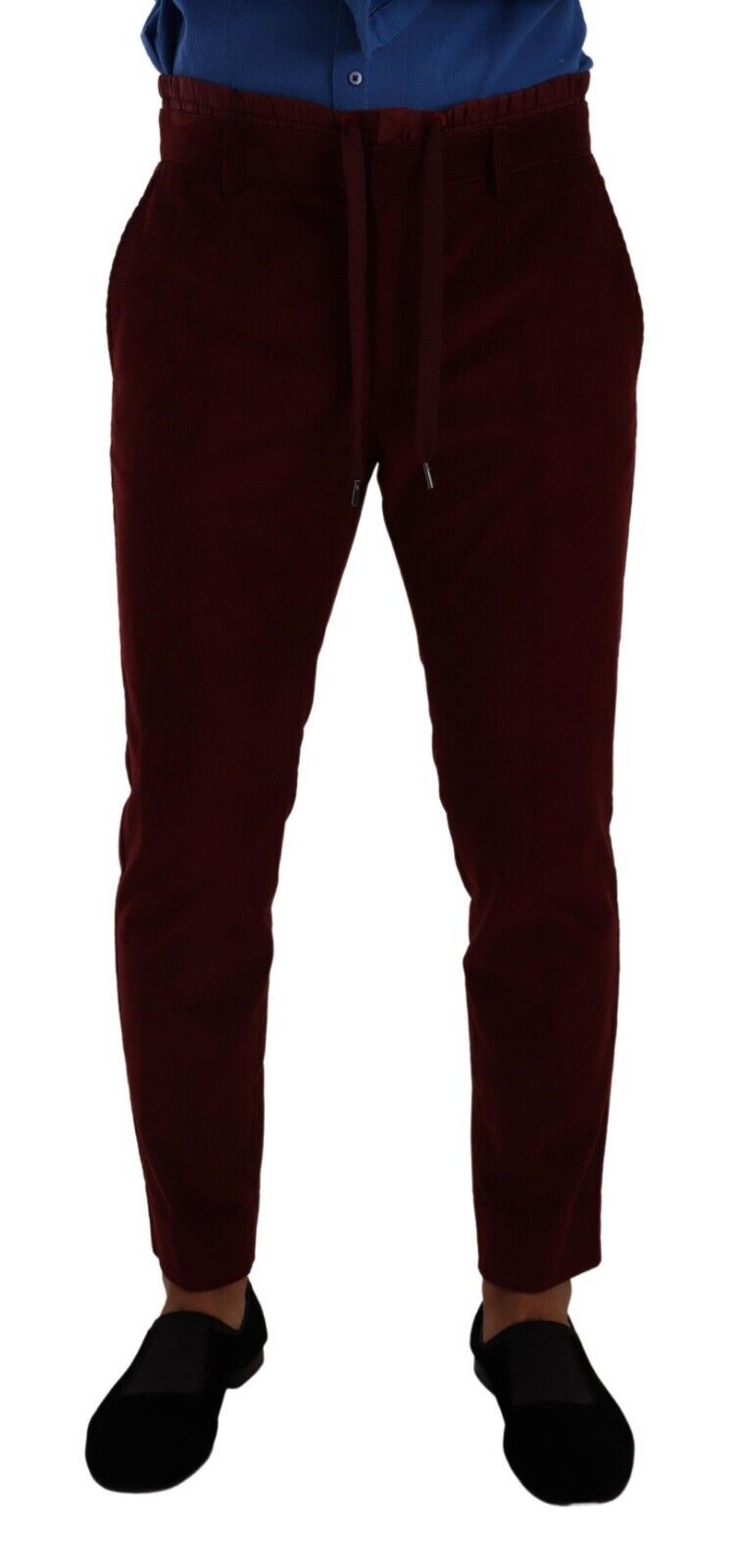 Men’s Dolce & Gabbana Bordeaux Velvet Mens Formal Trouser Dress Pants