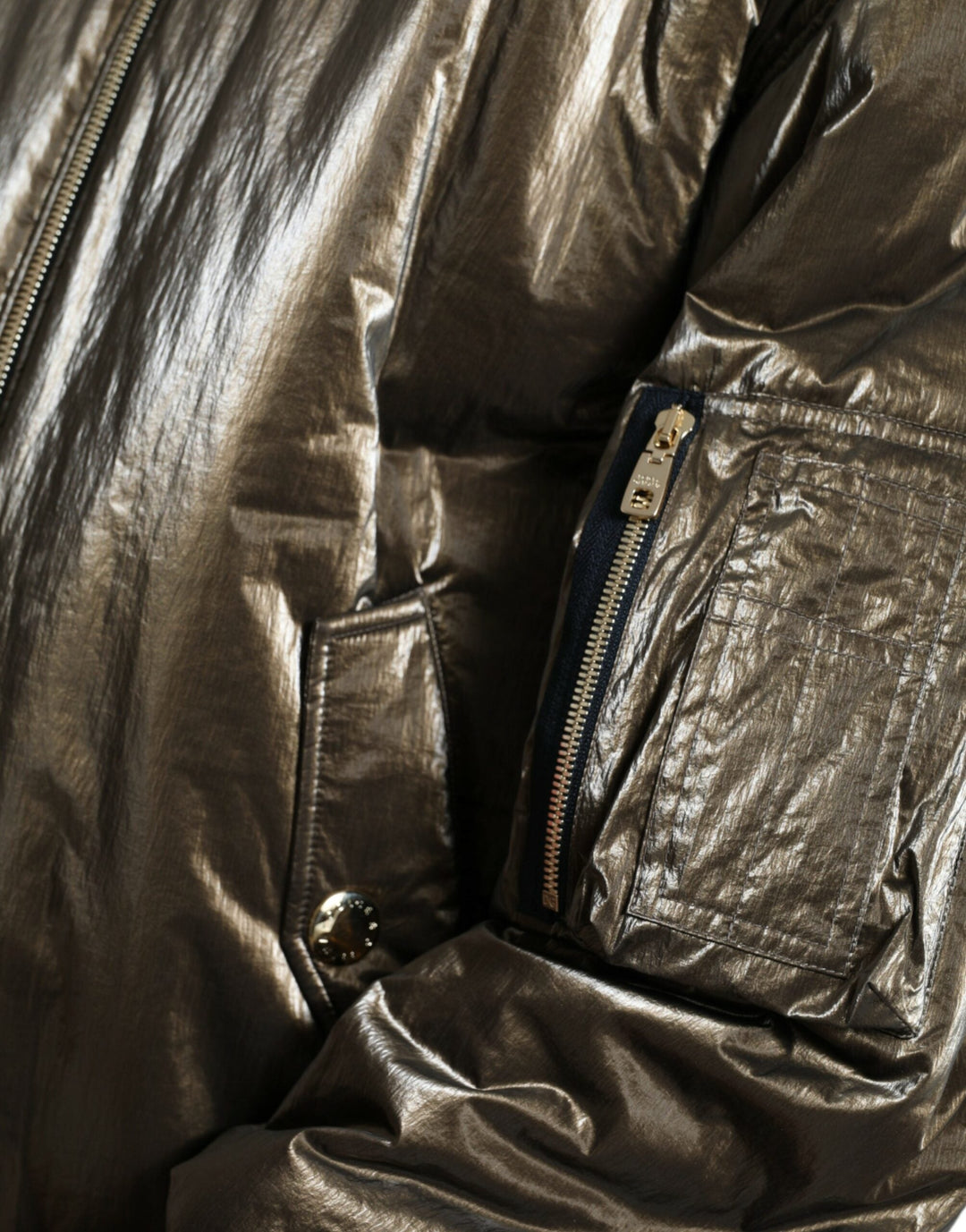 Men’s Dolce &amp; Gabbana Bronze Nylon Full Zip Men Bomber Jacket