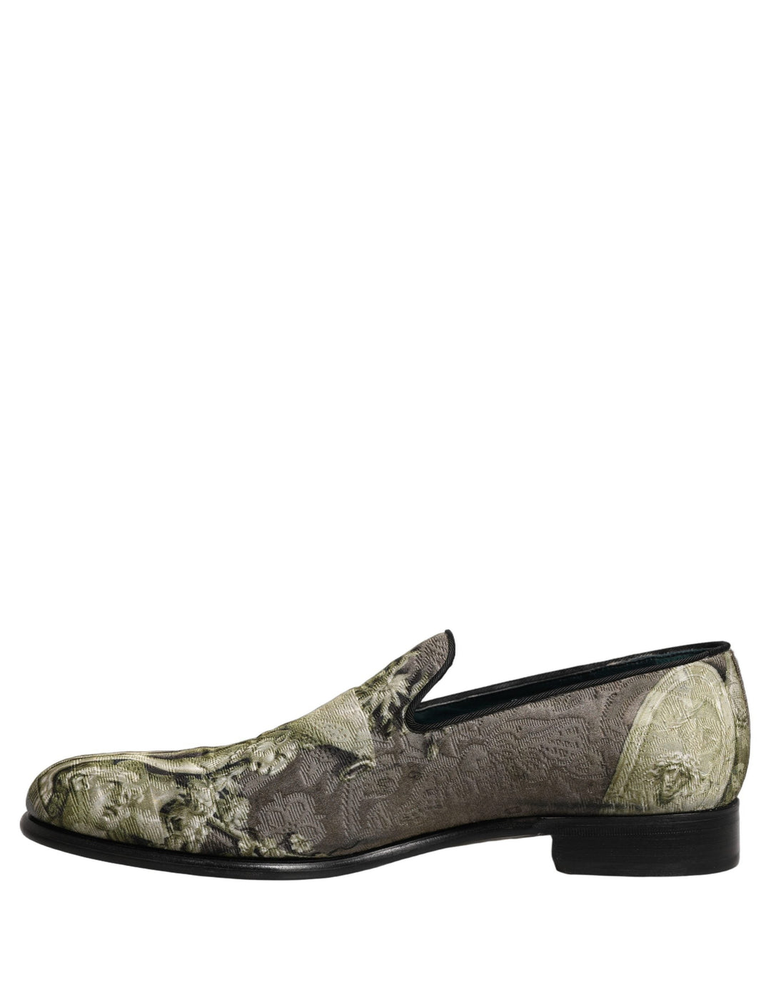 Men’s Dolce &amp; Gabbana Brown Baroque Print Slip on Loafers Shoes