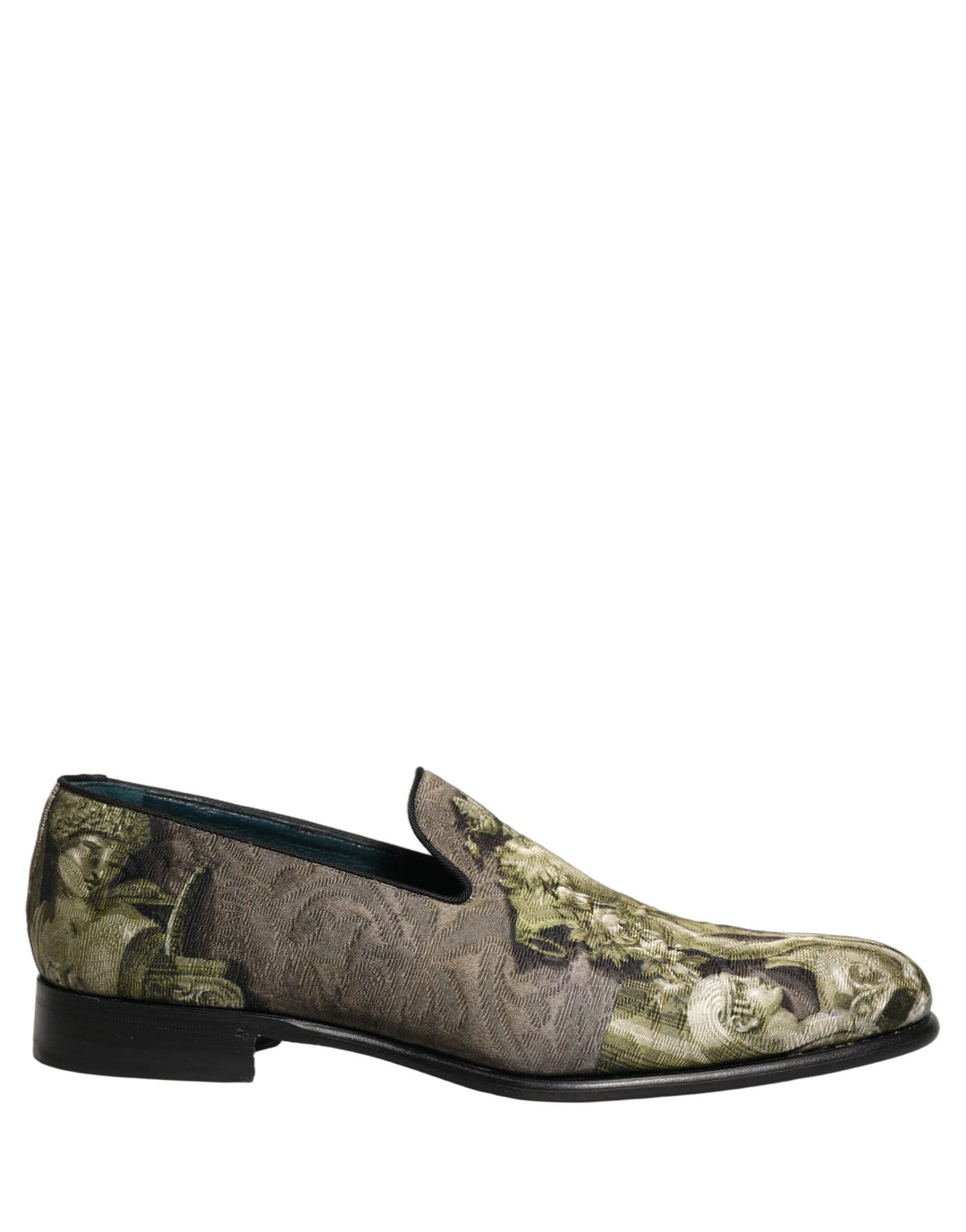 Men’s Dolce &amp; Gabbana Brown Baroque Print Slip on Loafers Shoes