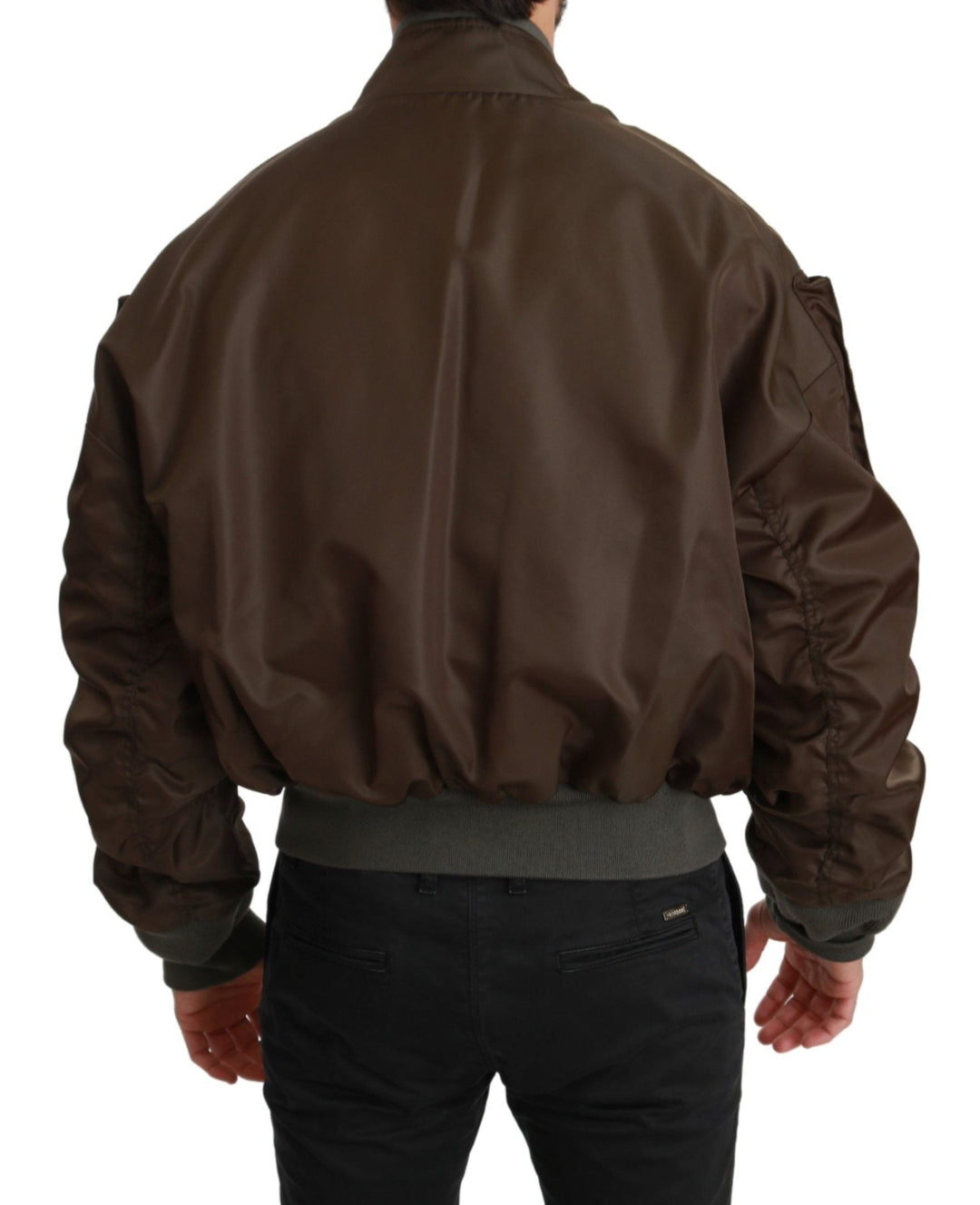Men’s Dolce & Gabbana Brown Beaded Crown Skull Logo Jacket