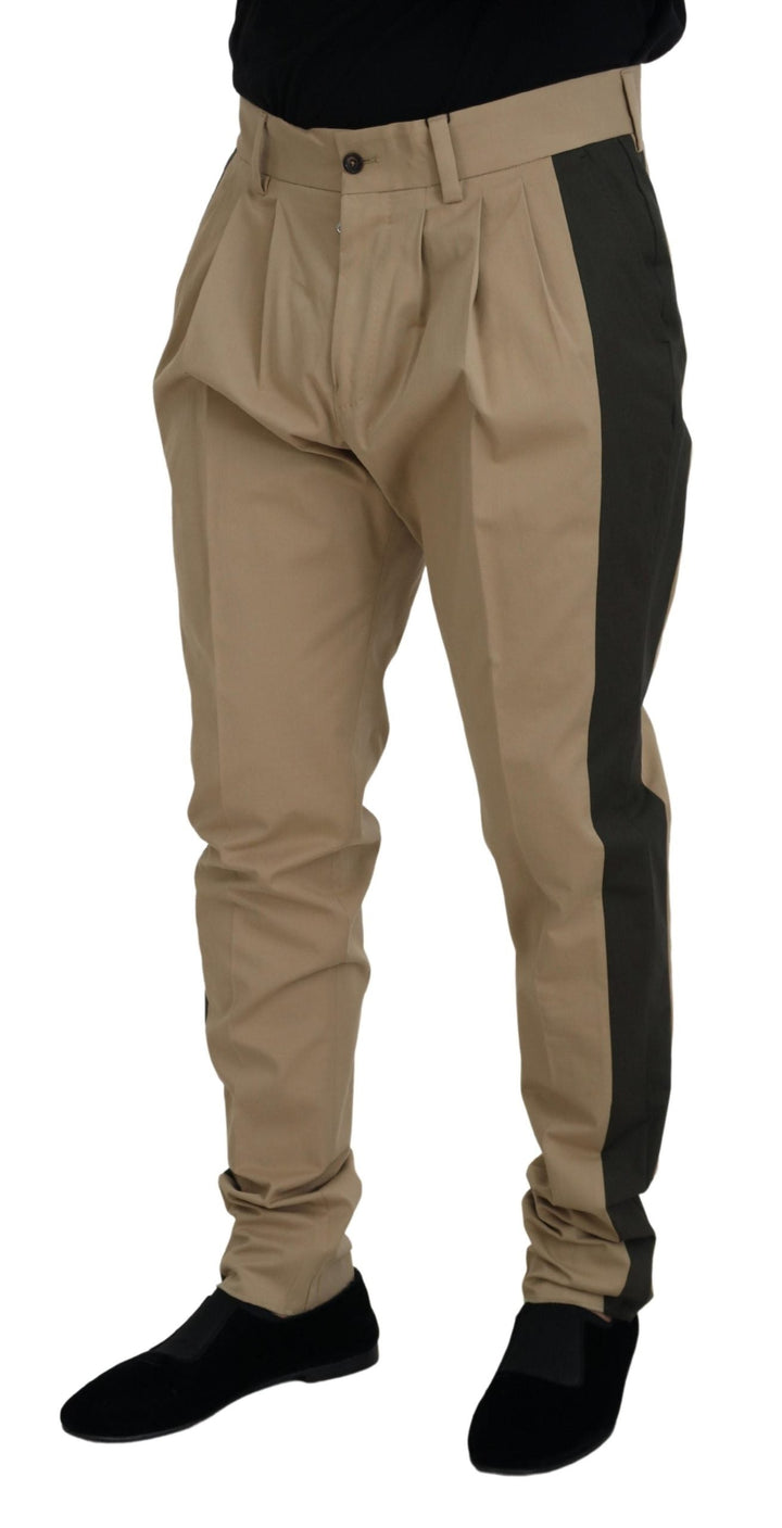 Men’s Dolce &amp; Gabbana Brown Black Cotton Chino Men Pants