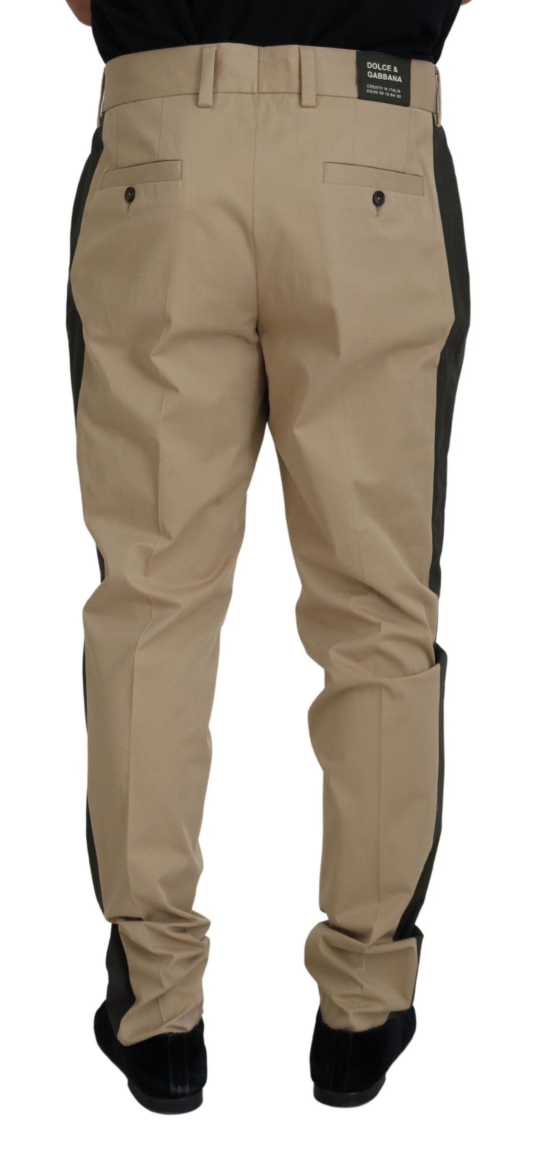 Men’s Dolce &amp; Gabbana Brown Black Cotton Chino Men Pants
