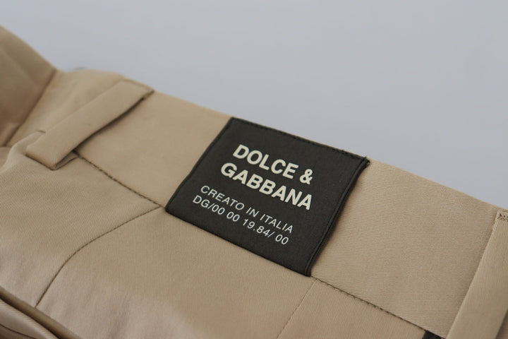 Men’s Dolce &amp; Gabbana Brown Black Cotton Chino Men Pants