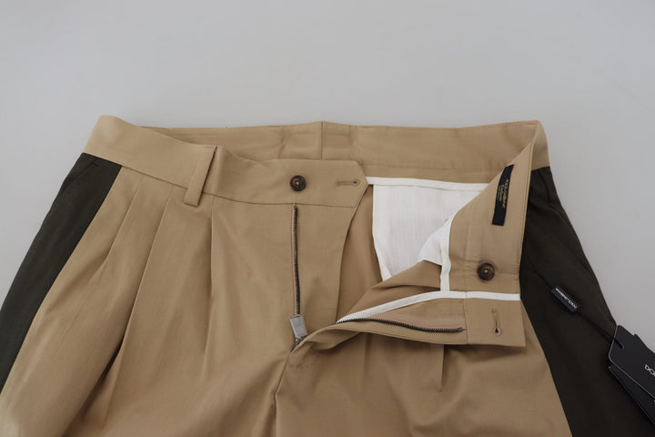 Men’s Dolce &amp; Gabbana Brown Black Cotton Chino Men Pants