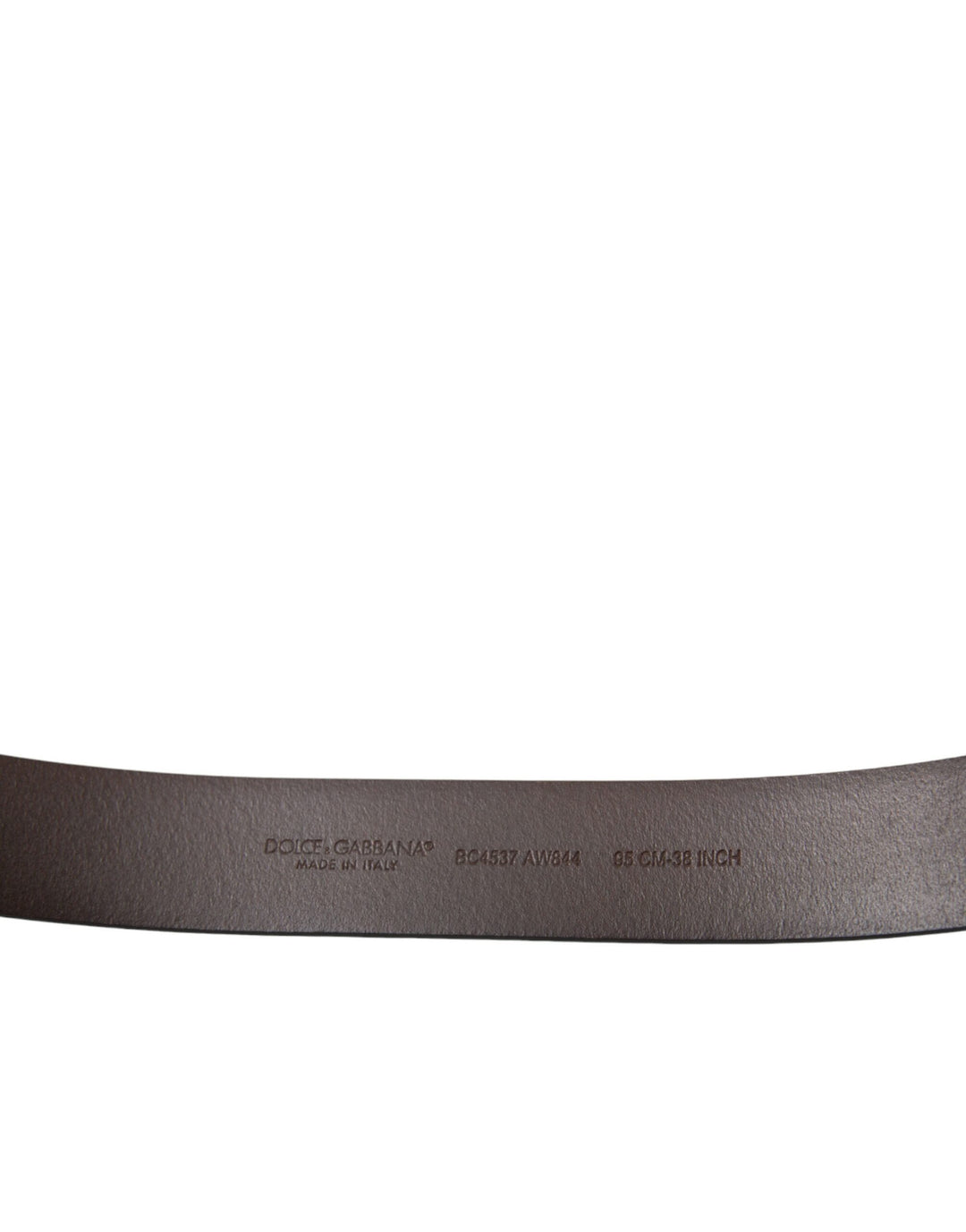 Dolce &amp; Gabbana Brown Calf Leather Gold Metal Buckle Belt