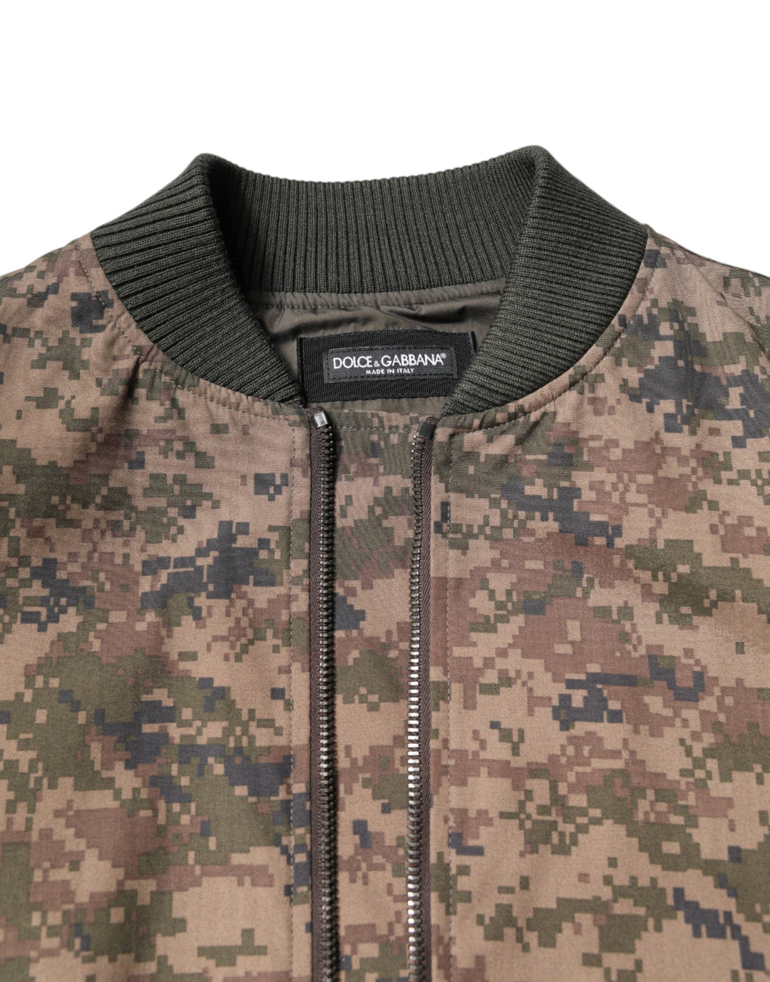 Men’s Dolce &amp; Gabbana Brown Camouflage Bomber Full Zip Jacket