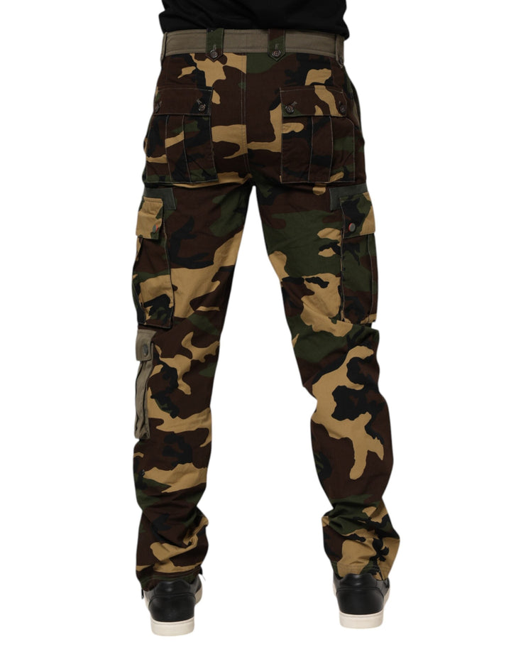 Men’s Dolce &amp; Gabbana Brown Cotton Camouflage Cargo Pants