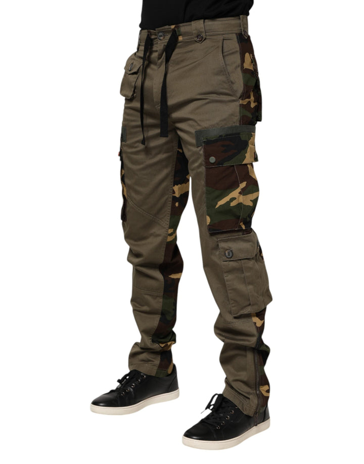 Men’s Dolce &amp; Gabbana Brown Cotton Camouflage Cargo Pants