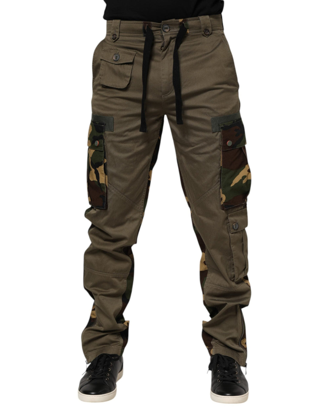 Men’s Dolce &amp; Gabbana Brown Cotton Camouflage Cargo Pants