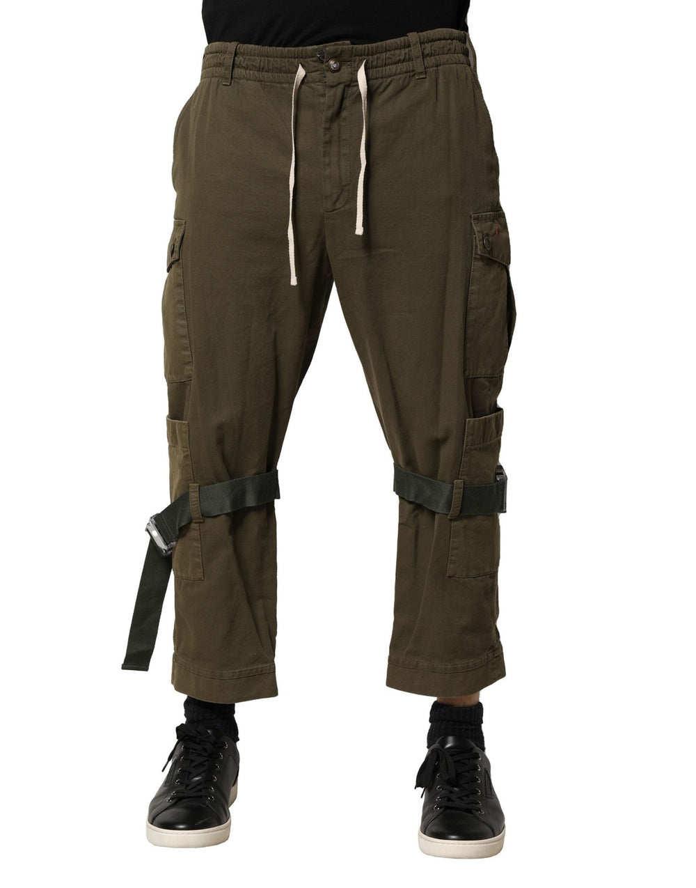 Men’s Dolce & Gabbana Brown Cotton Cargo Drawstring Pants