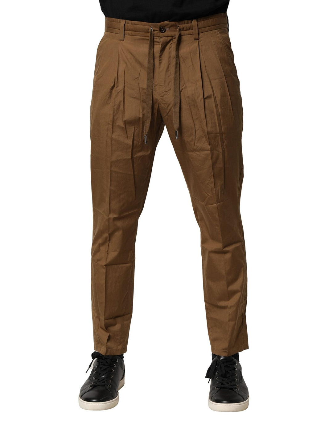 Men’s Dolce &amp; Gabbana Brown Cotton Chino Mid Waist Men Pants