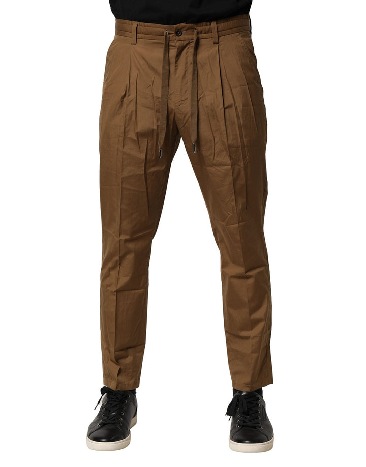 Men’s Dolce &amp; Gabbana Brown Cotton Chino Mid Waist Men Pants