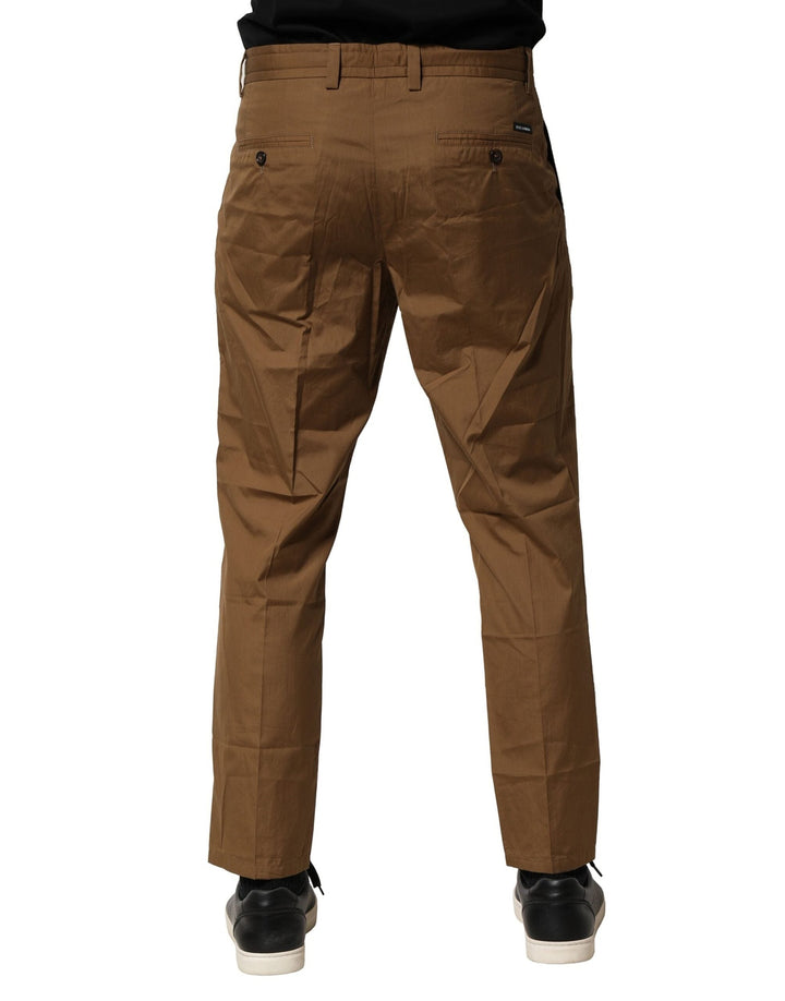 Men’s Dolce &amp; Gabbana Brown Cotton Chino Mid Waist Men Pants