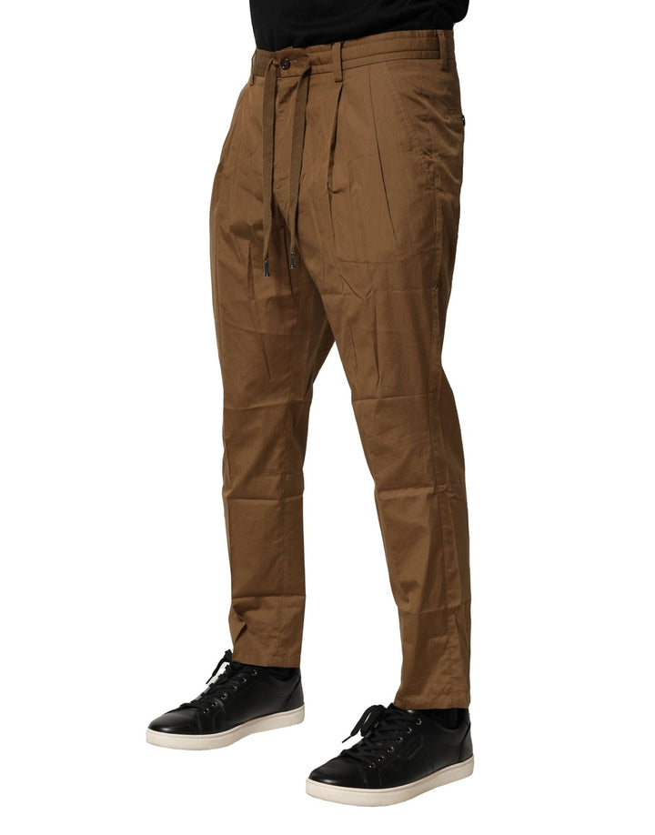 Men’s Dolce &amp; Gabbana Brown Cotton Chino Mid Waist Men Pants