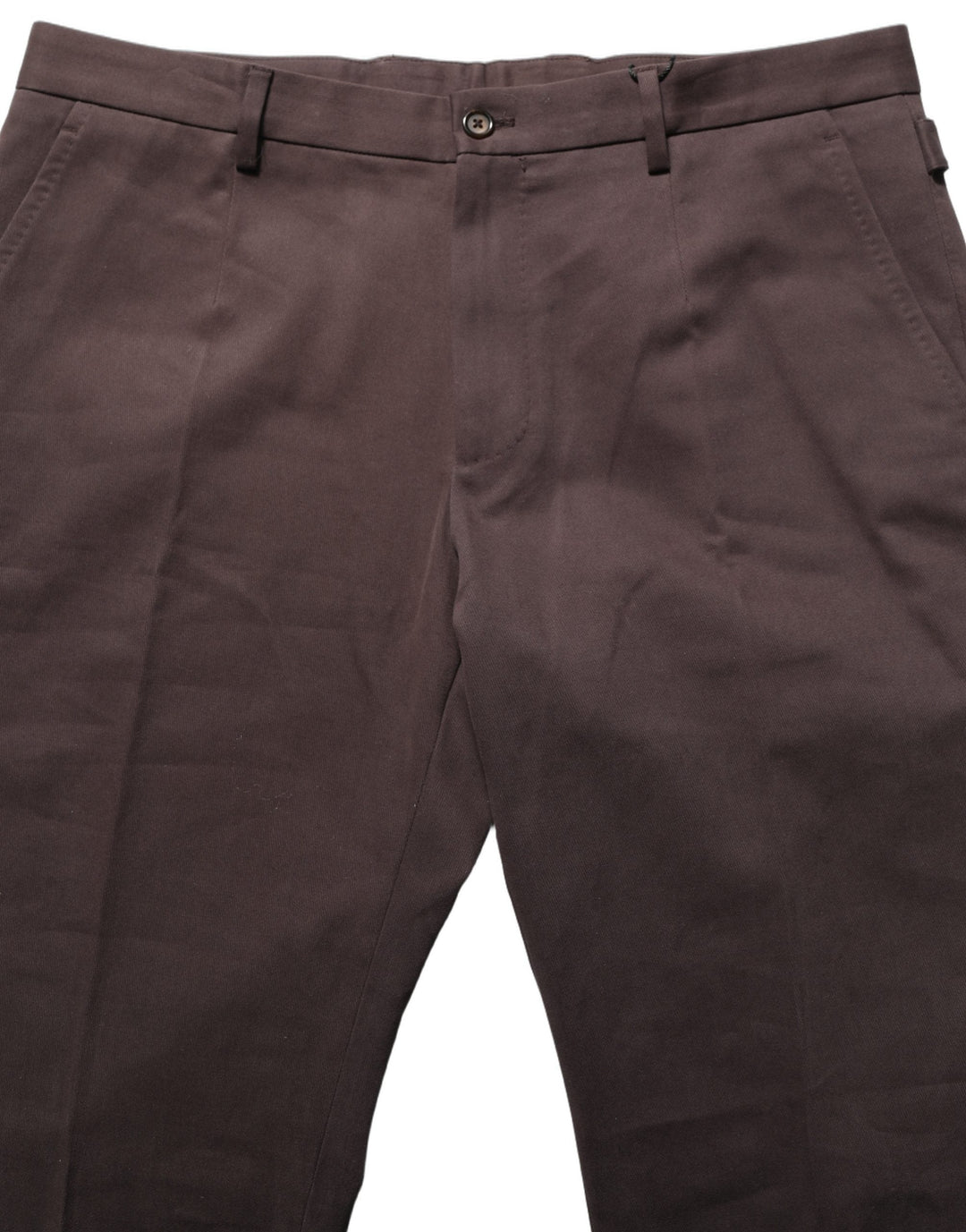 Men’s Dolce &amp; Gabbana Brown Cotton Skinny Leg Dress Trouser Pants