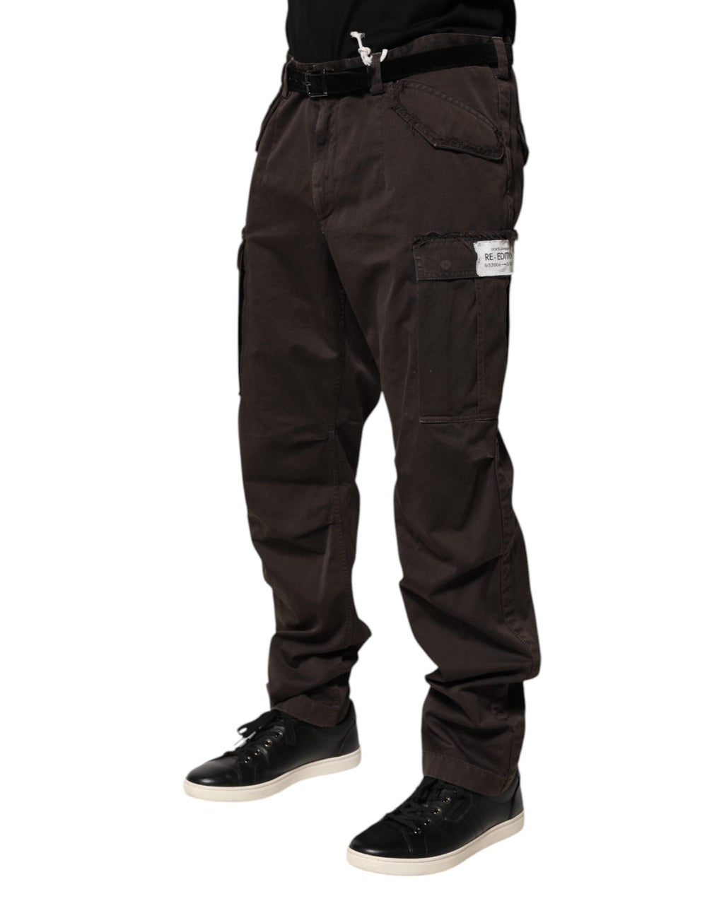 Men’s Dolce & Gabbana Brown Cotton Stretch Cargo Men Trouser Pants