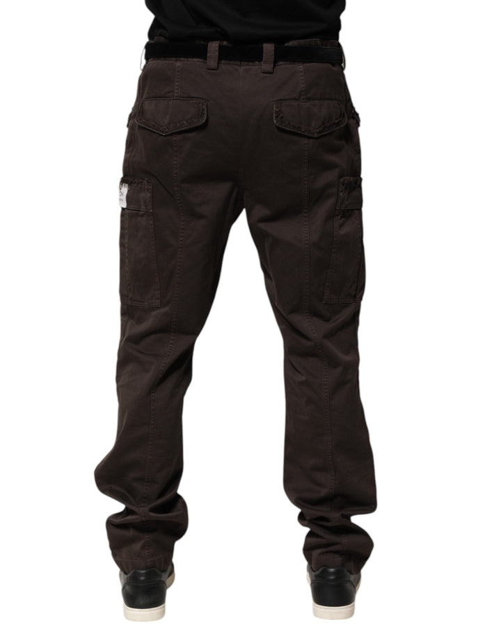 Men’s Dolce &amp; Gabbana Brown Cotton Stretch Cargo Men Trouser Pants