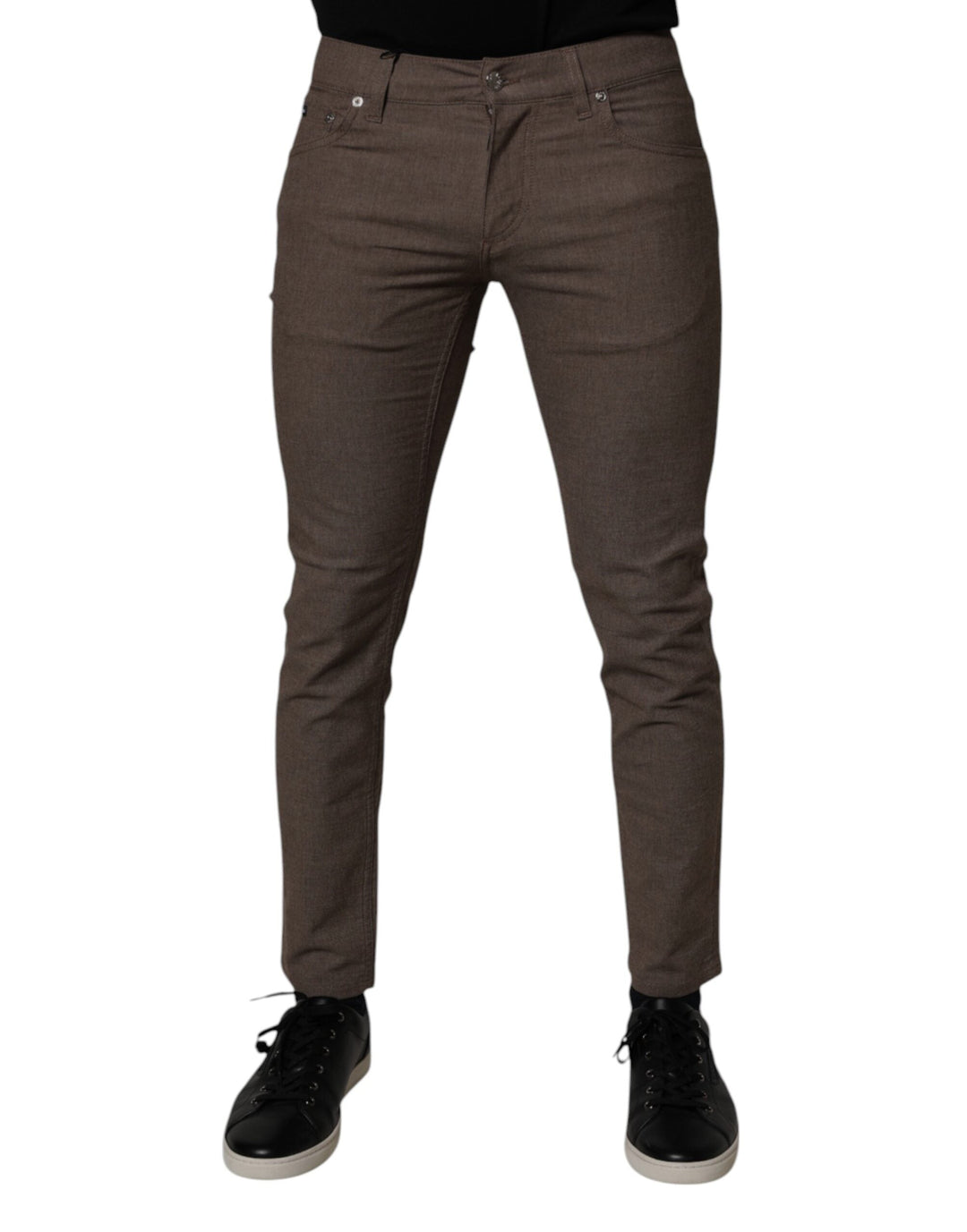 Dolce &amp; Gabbana Brown Cotton Stretch Chino Pants