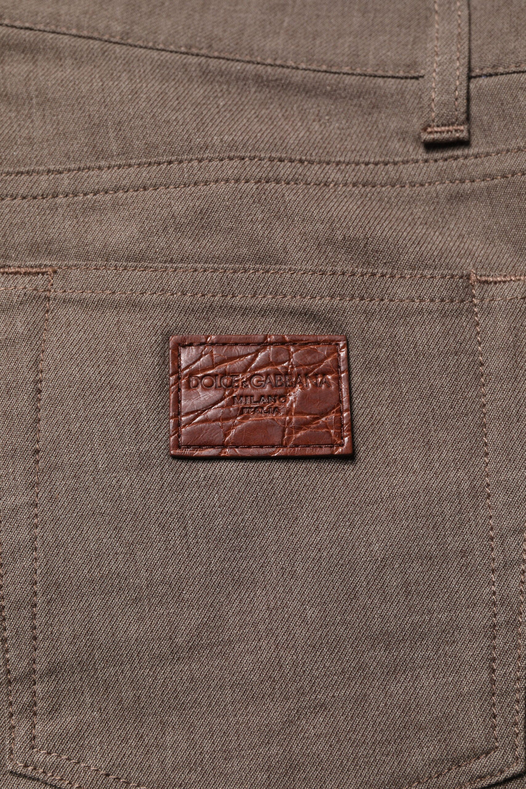 Dolce &amp; Gabbana Brown Cotton Stretch Chino Pants