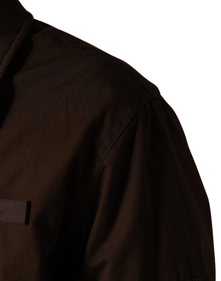 Men’s Dolce &amp; Gabbana Brown Cotton Stretch Full Zip Bomber Jacket