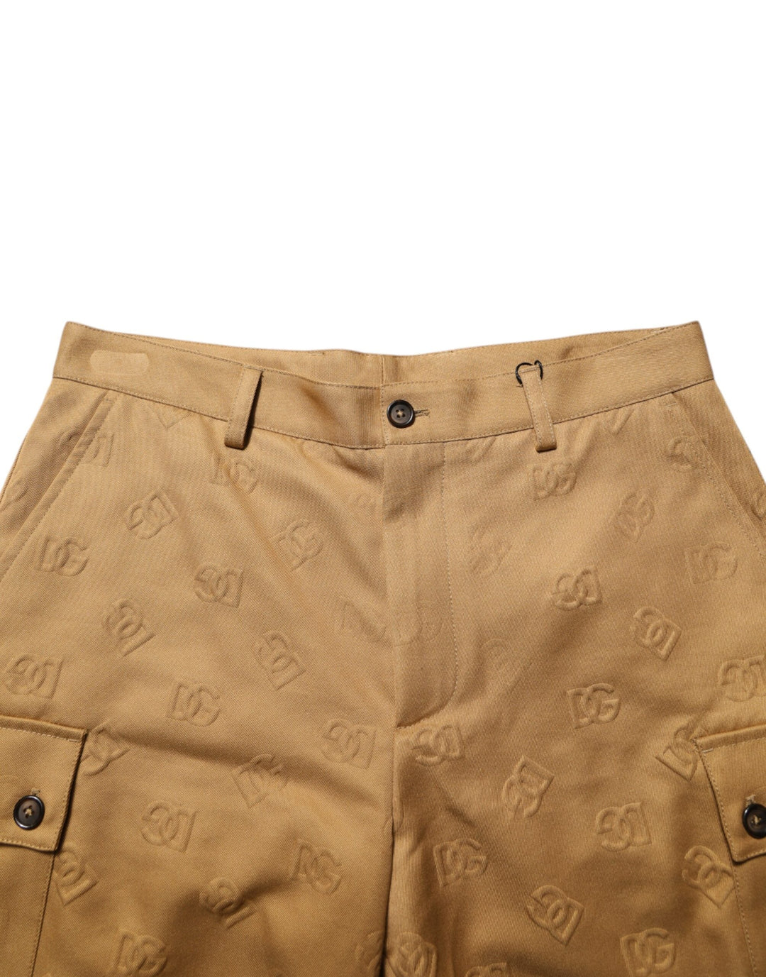 Men’s Dolce &amp; Gabbana Brown Cotton Stretch Logo Cargobermuda Shorts