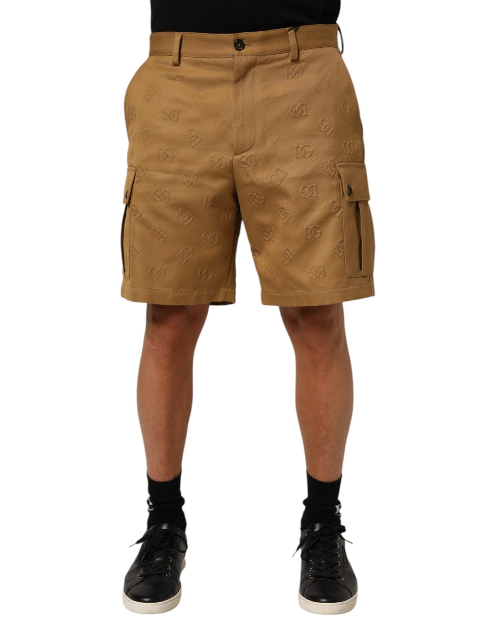 Men’s Dolce & Gabbana Brown Cotton Stretch Logo Cargobermuda Shorts