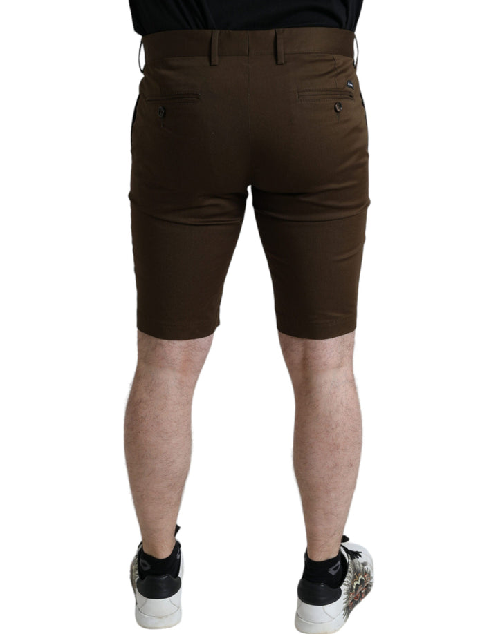 Men’s Dolce &amp; Gabbana Brown Cotton Stretch Men Bermuda Shorts