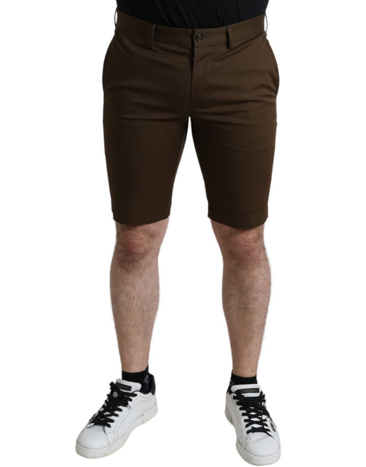 Men’s Dolce &amp; Gabbana Brown Cotton Stretch Men Bermuda Shorts