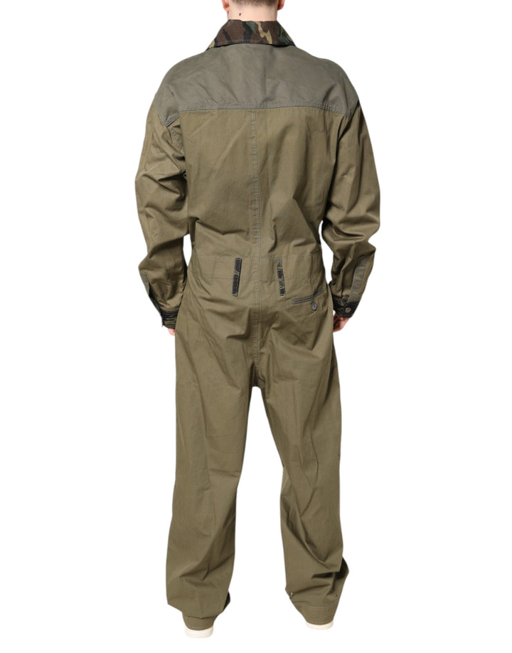 Dolce &amp; Gabbana Brown Cotton Stretch Shirt Pants Casual Set