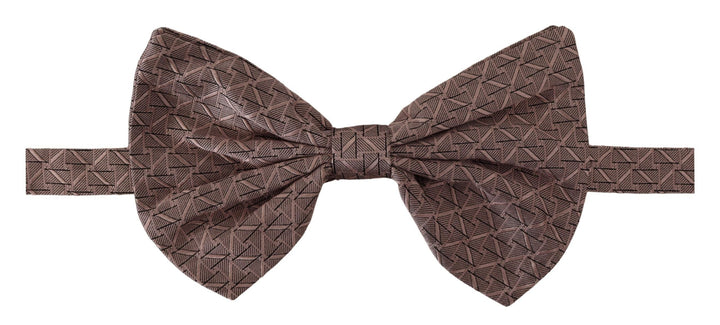 Men’s Dolce &amp; Gabbana Brown Fantasy Print Adjustable Neck Papillon Bow Tie