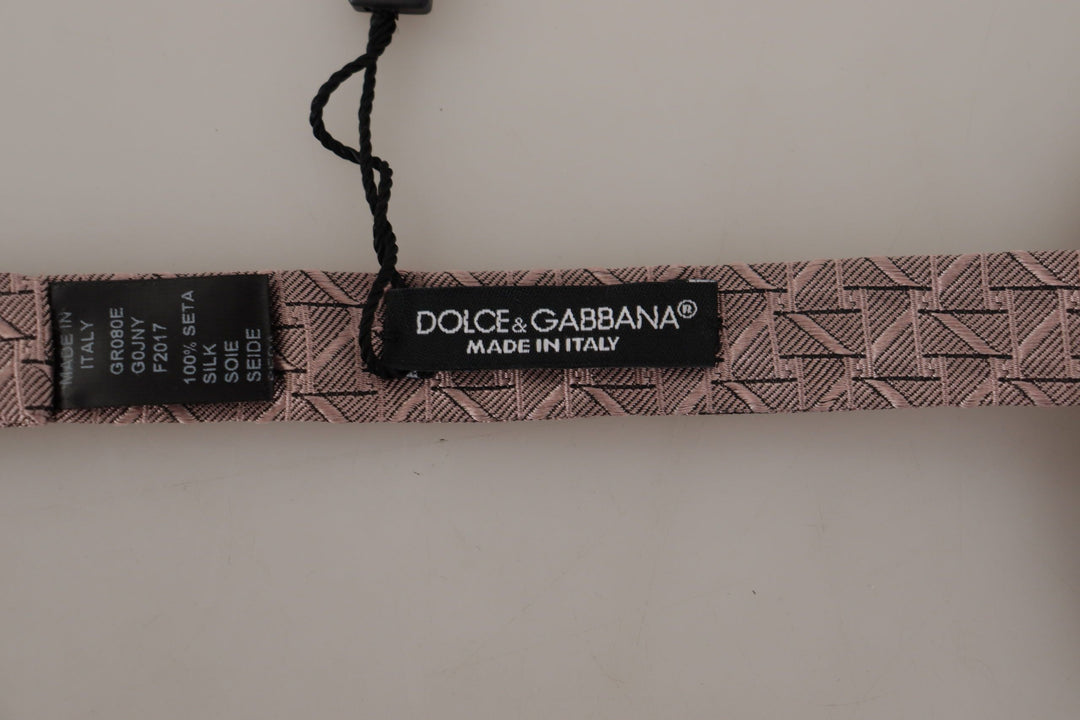 Men’s Dolce &amp; Gabbana Brown Fantasy Print Adjustable Neck Papillon Bow Tie