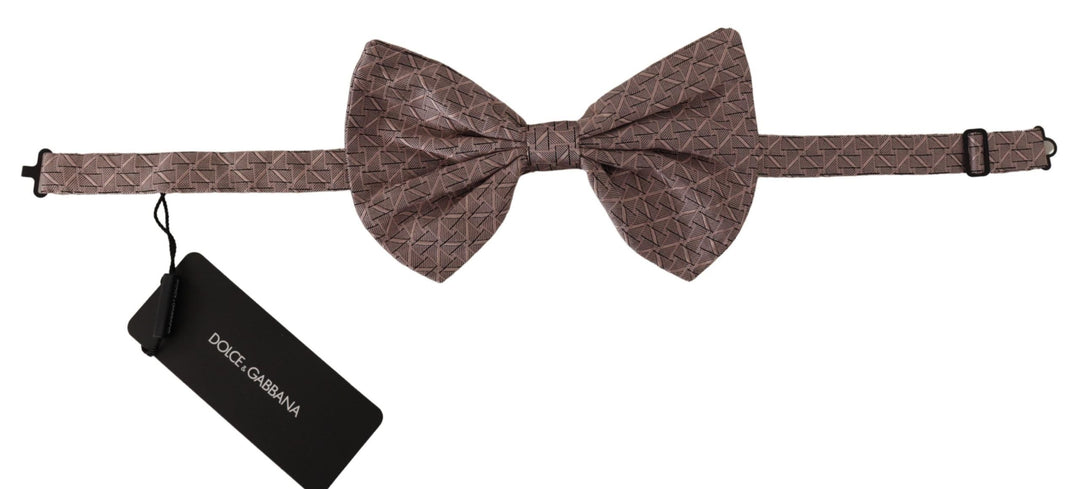 Men’s Dolce &amp; Gabbana Brown Fantasy Print Adjustable Neck Papillon Bow Tie