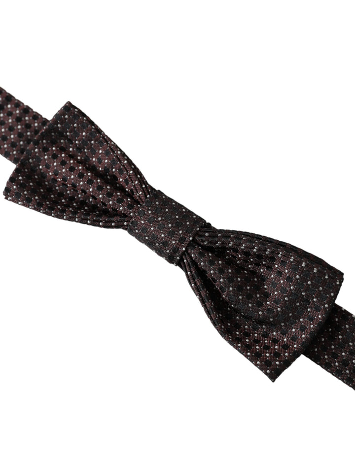 Men’s Dolce &amp; Gabbana Brown Fantasy Silk Adjustable Neck Men Papillon Bow Tie