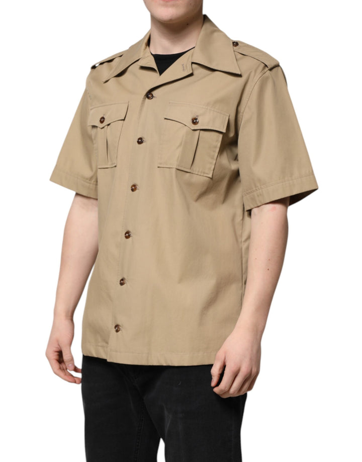 Dolce &amp; Gabbana Brown Graphic Print Short Sleeves Shirt