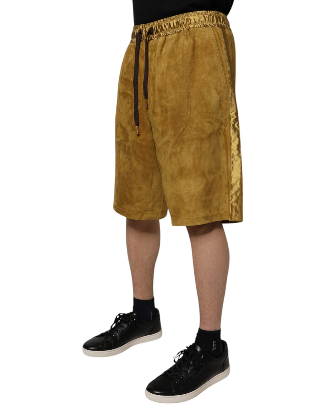 Men’s Dolce &amp; Gabbana Brown Lambskin Suede Men Bermuda Shorts